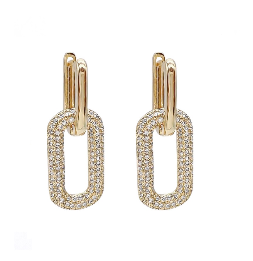 Gold Dangle Huggie Earrings